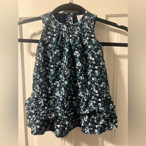 Janie and Jack Floral Sleeveless Corduroy Dress